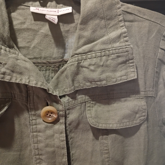 ECU JM Collection Women 6P 100% Linen Cozy Lightweight Summer Jacket 3/4 Sleeve - Picture 6 of 8